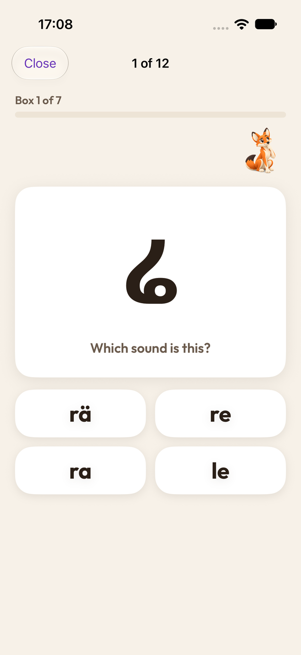 A review question: listen and pick the letter
